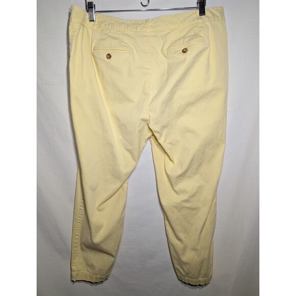 Talbots Womens The Weekend Chino Cropped Pants Sz 14WP Butter Yellow Sz 14WP - Picture 3 of 6